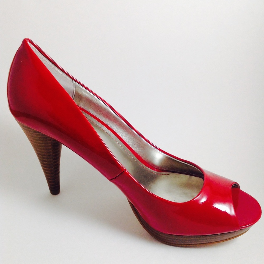 Red Peep Toe Heels NWT